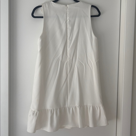 White Mini Dress with Ruffle - Picture 4 of 4